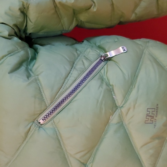 Helly Hansen Puffer Jacket with Detachable Hood Inside Pockets Green Size S - Picture 3 of 13